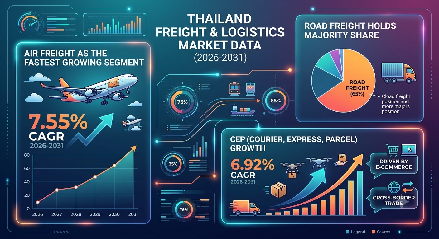 Air Freight ไทย — กลุ่มที่เติบโตเร็วที่สุด CAGR 7.55%