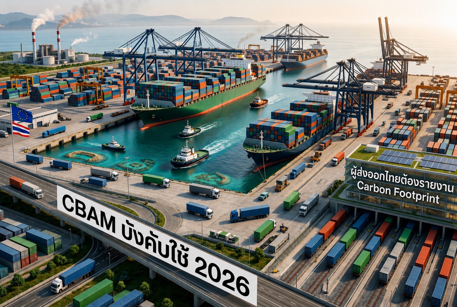 CBAM บังคับใช้ 2026 — ผู้ส่งออกไทยต้องรายงาน Carbon Footprint