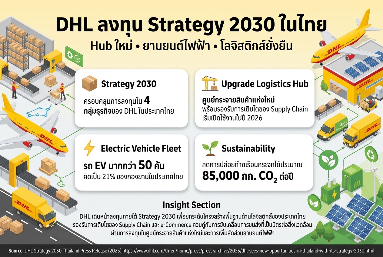 DHL ลงทุน Strategy 2030 ในไทย — Hub ใหม่และยานยนต์ไฟฟ้า
